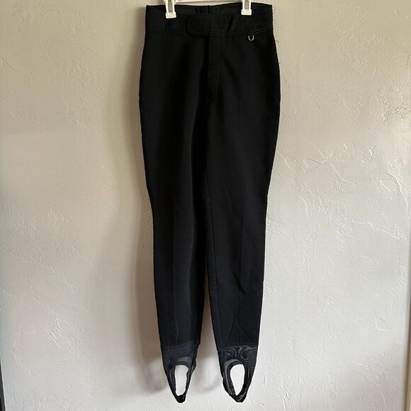 Schoeller Women's Black Swimfans Wool‎ Blend Stirrup Ski Pants Size 10 - Picture 3 of 10